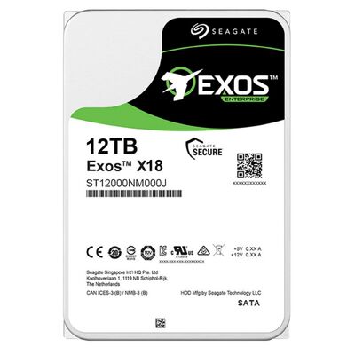 Seagate Exos X18 ST12000NM000J 12TB هارد دیسک داخلی 7200 RPM 256MB Cache SATA 6Gb/s CMR Enterprise HDD برای ذخیره سازی سرور 24/7