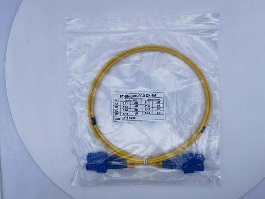10 متر SC UPC به SC UPC Patch Cord Duplex 3.0mm OFNR 9/125 Single Mode