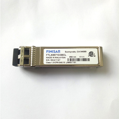 FTLX8571D3BCL 850 نانومتری چند حالته Datacom نوری ماژول Finisar 10G SFP+ برای اترنت 10GBASE-SR/SW 10G