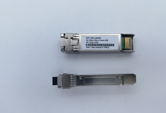 فرستنده نوری 10G SFP+ ZR+ 1550nm 80km 100km 120km SMF طولانی مدت