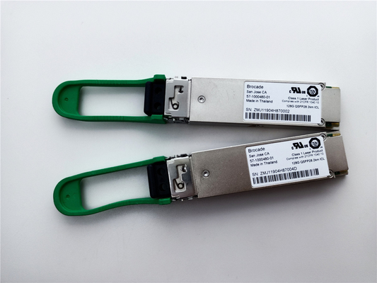 بروکد 57-1000480-01 XBR-000285 128G QSFP28 2km 1310nm SMF ماژول گیرنده با کانکتور LC