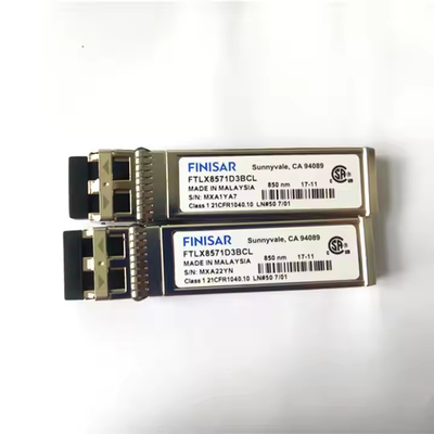 Finisar FTLX8571D3BCL 10Gb/s 850nm Multimode Datacom SFP+ گیرنده نوری برای 10G اترنت MPO POE 4G سازگار SM