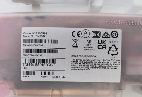 Mellanox MCX516A-CCAT ConnectX-5 EN 100GbE دو پورت QSFP28 PCIe3.0 X 16 کارت رابط اتصال فیبر بلند و کوتاه 4G