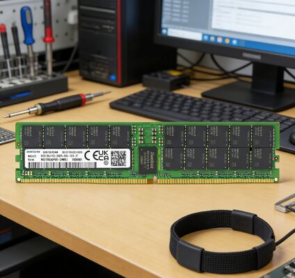 حافظه سرور سامسونگ M321R8GA0PB0-CWMCJ با ظرفیت 64 گیگابایت DDR5 با سرعت 5600MT/s (PC5-44800) ECC RDIMM 2Rx4 با ولتاژ 1.1 ولت