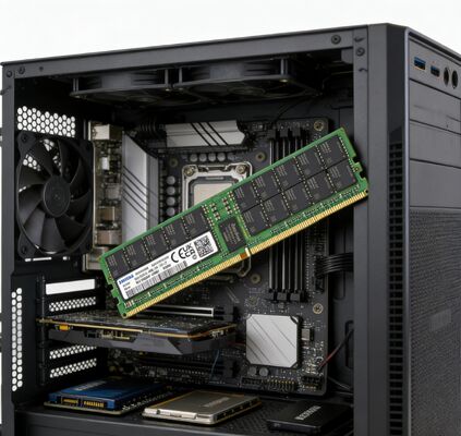 حافظه سرور سامسونگ M321R8GA0PB0-CWMCJ با ظرفیت 64 گیگابایت DDR5 با سرعت 5600MT/s (PC5-44800) ECC RDIMM 2Rx4 با ولتاژ 1.1 ولت