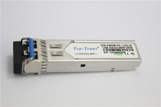 ماژول فرستنده گیرنده SFP 1.25 گرم اتصال فیبر نوری LC 80 کیلومتری اترنت سریع تک حالته