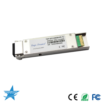 فرستنده و گیرنده لیزری 50 گیگاهرتز DWDM Sfp قابل تنظیم فیبر نوری 10GBASE-ZR 80km