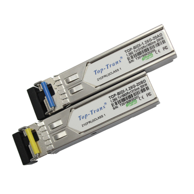 گیرنده 20 کیلومتری SFP دو جهته 1.25 گرمی 1310 نانومتری TX / 1490 نانومتری RX