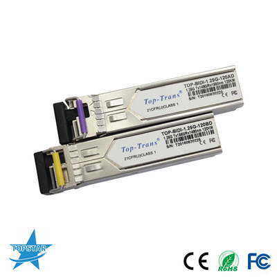 1310/1550 نانومتر فرستنده و گیرنده نوری 120 کیلومتری SFP ماژول Bidi SFP 1.25G